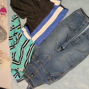 Oshkosh Overall and hooded long sleeve tops